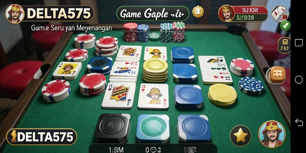 Tampilan gameplay seru dalam DELTA575 game Gaple.