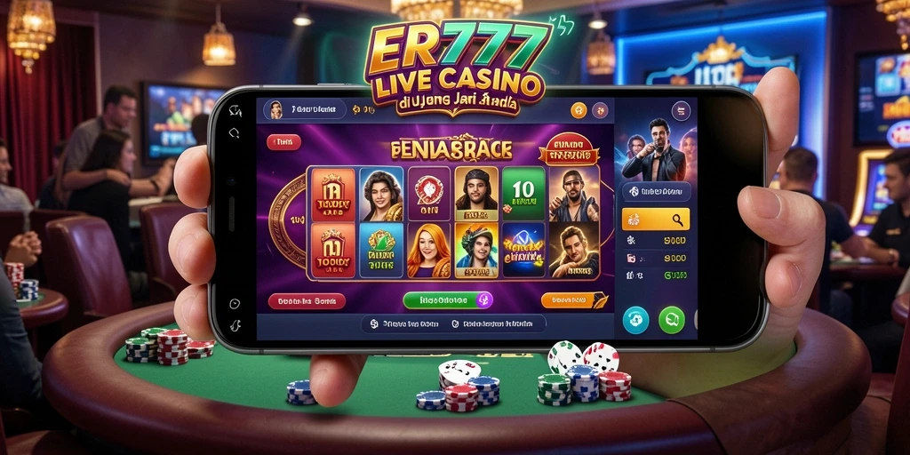 Tampilan menarik gameplay <strong>ER777</strong> dengan dealer langsung.