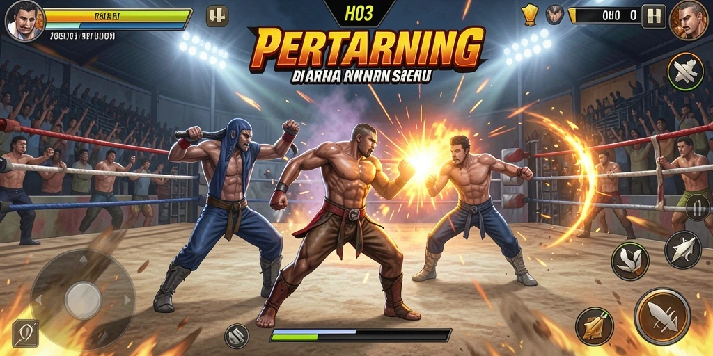 Tangkapan layar H03 menunjukkan aksi pertarungan yang mendebarkan.