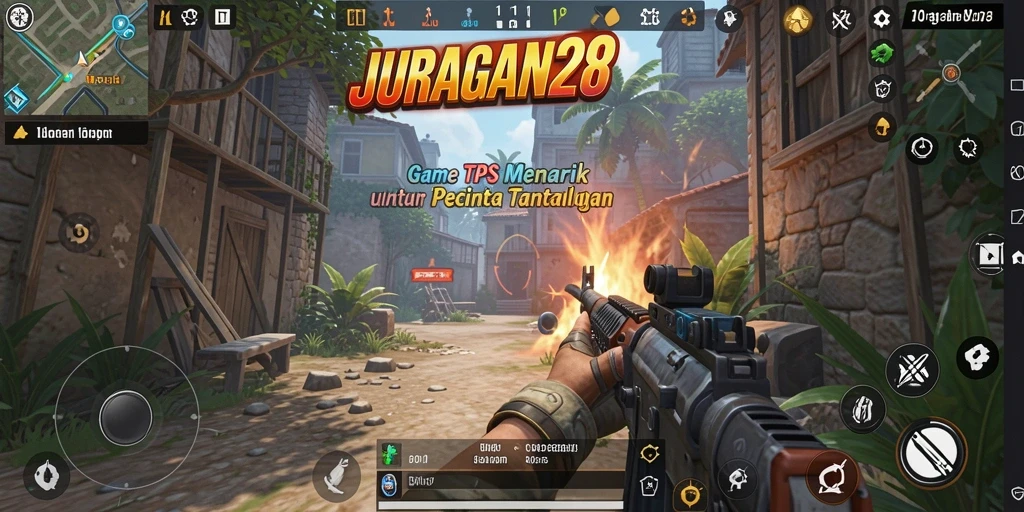 Tampilan gameplay seru di JURAGAN28 saat bertarung dengan musuh.
