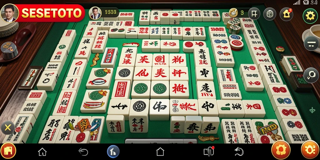 Tampilan menarik dari gameplay SESETOTO saat bermain Mahjong.
