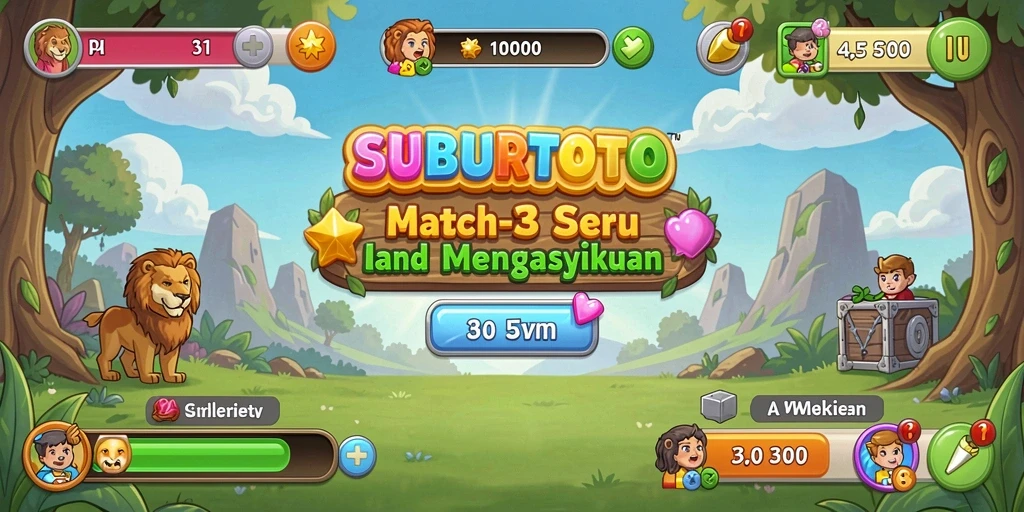 Tampilan gameplay SUBURTOTO menunjukkan keseruan mencocokkan objek warna-warni.