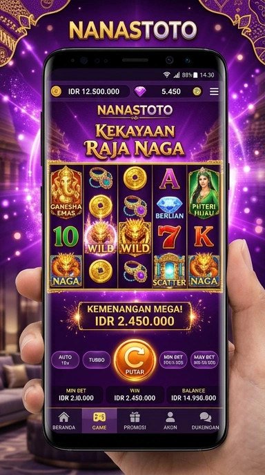 Tampilan aplikasi nanastoto dengan berbagai kategori aplikasi.